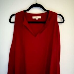 Elegant Red Cold-Shoulder Top